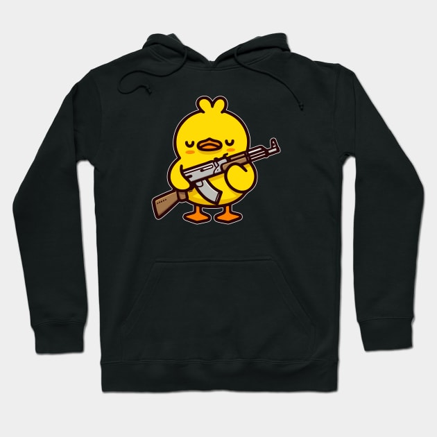 duck with AK47 Hoodie by Yaydsign